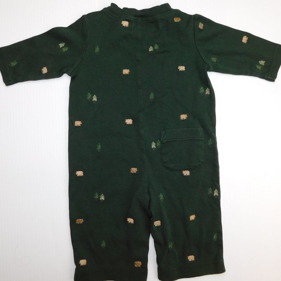Gymboree Boys 3-6 Months Green Tree Bear Romper - Picture 5 of 5